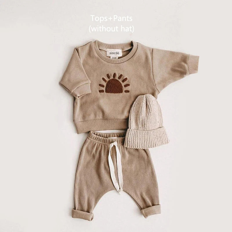 Rainbow Cozy 2-Piece Cotton Set (Sweatshirt + Pants)