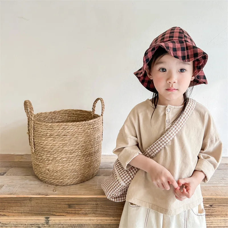 Kids Letter Print Cotton T-Shirt – Long Sleeve Casual Top