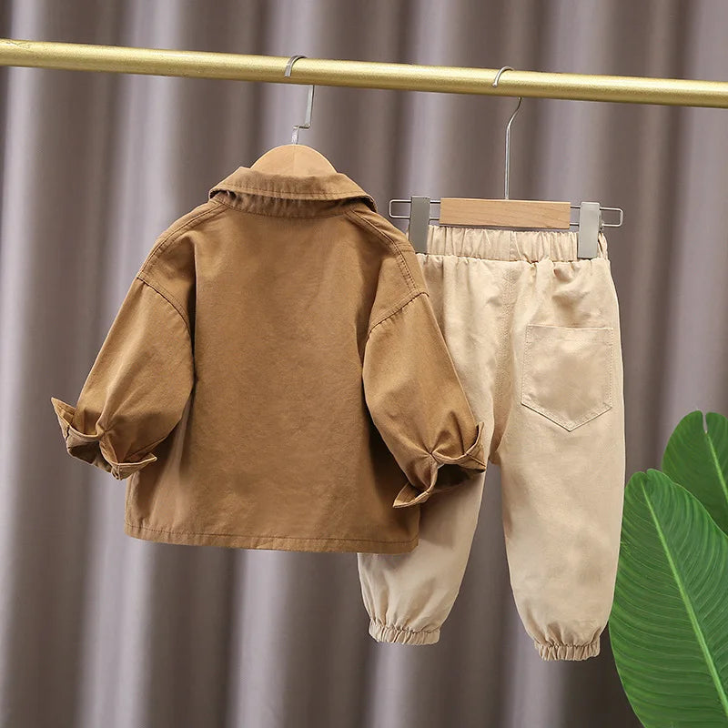 3-Piece Baby Boy Outfit Set – Long Sleeve Top, T-Shirt & Pants